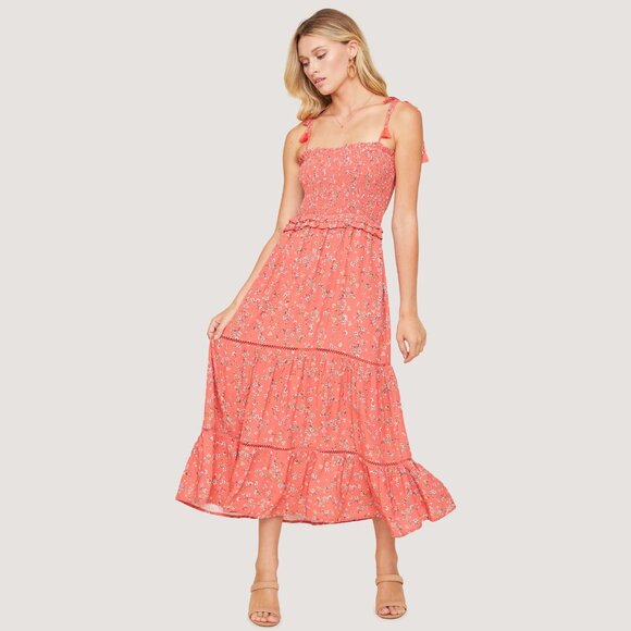 Anthropologie NEW Lost + Wander Adventures Floral Tie Shoulder Maxi Dress, Sz XS - Picture 2 of 16